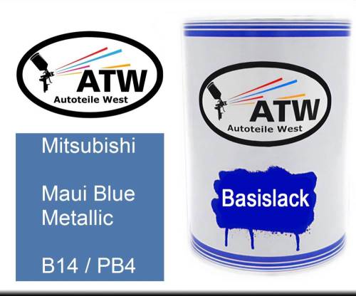 Mitsubishi, Maui Blue Metallic, B14 / PB4: 500ml Lackdose, von ATW Autoteile West.